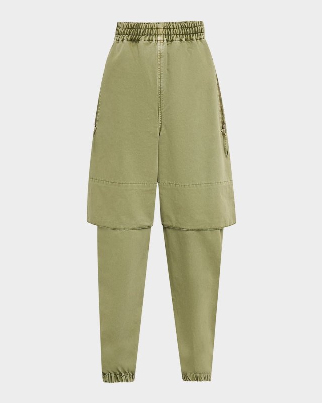 Articulated Vented Wide-Leg Pull-On Pants